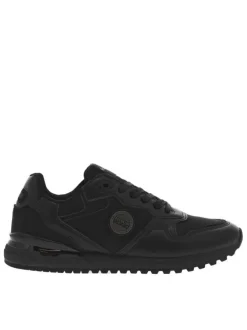 Sneakers noires à talon plat et à lacets plats noirs avec patch