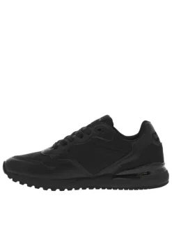 Sneakers noires à talon plat et à lacets plats noirs avec patch