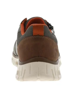 Sneakers olive à semelle blanche et à talon plat avec des lacets