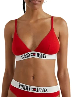 Soutien-Gorge en coton mélangé rouge uni