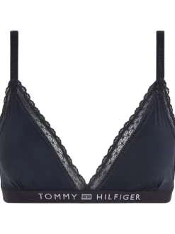 Soutien-Gorge marine uni avec une coupe ajustée et à détails en dentelle