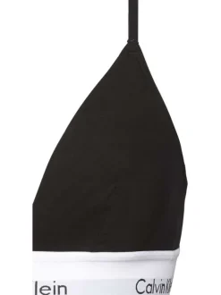 Soutien-Gorge noir uni avec bretelles réglables et nom de la marque