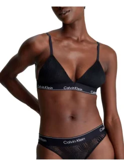 Soutien-gorge noir uni avec des bretelles et détail en dentelle