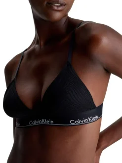 Soutien-gorge noir uni avec des bretelles et détail en dentelle