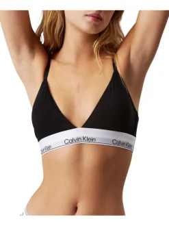Soutien-Gorge noir uni avec nom de la marque sur le bas en noir