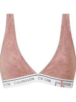 Soutien-gorge style brassière saumon en coton avec bande logotée