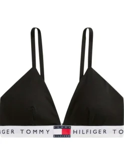 Soutien-gorge triangle sans armatures en coton noir uni