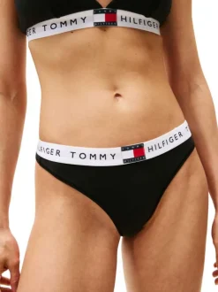 String en coton noir uni avec tour de taille élastiqué
