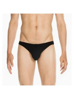 String noir en coton uni avec surpiqûres ton sur ton et taille élastiquée noire