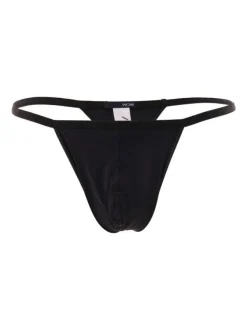 String Plume anthracite uni avec ceinture élastiquée