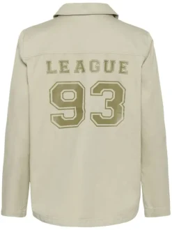 Surchemise en coton vert pale unie pourvue d'une coupe droite