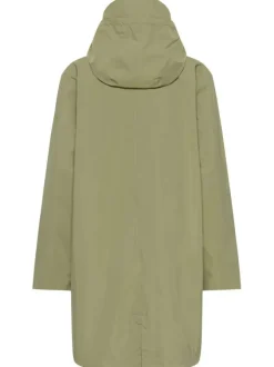 Surchemise kaki unie avec une capuche et des manches longues