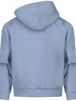 Sweat à capuche ciel uni avec une coupe droite et nom de la marque
