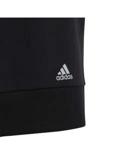 Sweat à capuche en coton noir à logos poitrine et détail blanc en bas du dos