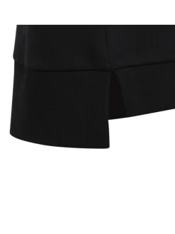 Sweat à capuche en coton noir à logos poitrine et détail blanc en bas du dos