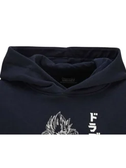 Sweat à capuche marine en coton mélangé avec une coupe droite