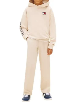 Sweat beige imprimé à coupe ajustée pourvu d'un col à capuche