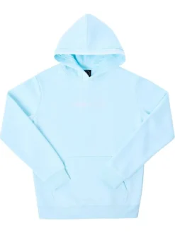 Sweat ciel uni pourvu d'une coupe droite et de manches longues