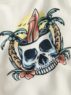 Sweat en coton biologique blanc uni pourvu d'une coupe droite