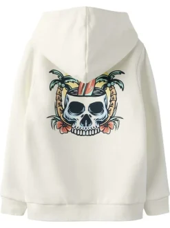 Sweat en coton biologique blanc uni pourvu d'une coupe droite