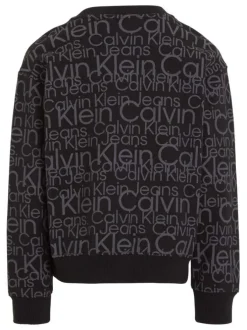 Sweat en coton black monogramme avec une coupe droite et un col rond