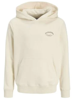 Sweat en coton écru à coupe droite orné d'un imprimé de la marque