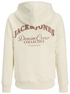 Sweat en coton écru à coupe droite orné d'un imprimé de la marque