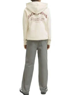 Sweat en coton écru à coupe droite orné d'un imprimé de la marque