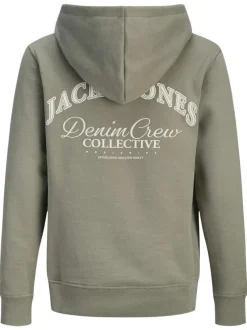Sweat en coton kaki à coupe droite orné d'un imprimé de la marque