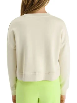 Sweat en coton mélangé beige 0 coupe droite orné de divers motifs