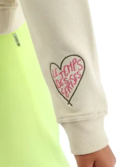 Sweat en coton mélangé beige 0 coupe droite orné de divers motifs