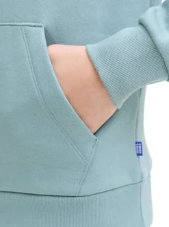 Sweat en coton mélangé bleu à coupe droite orné d'un imprimé de la marque