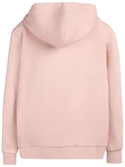 Sweat en coton mélangé rose à coupe droite pourvu d'un col à capuche