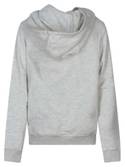 Sweat gris clair uni pourvu d'une coupe droite et d'un imprimé couché de soleil