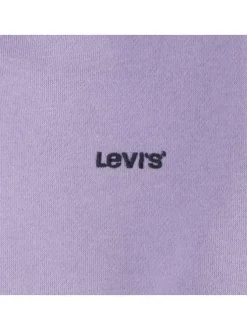 Sweat lilas uni avec nom de la marque inscrit sur la capuche