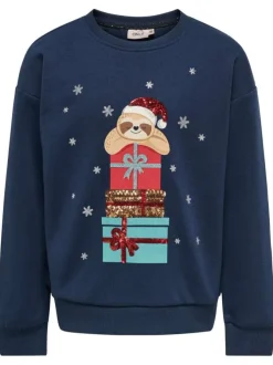 Sweat nuit imprimé cadeaux avec une coupe droite et un col rond
