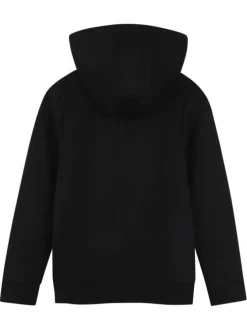 Sweat zippé en coton noir à coupe ajustée pourvu d'un col à capuche
