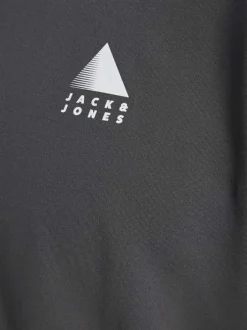 Sweat anthracite uni coupe droite avec un col camionneur et un 1/2 zip au col