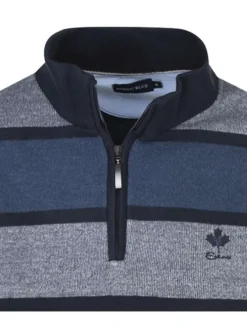 Sweat bicolore avec un col montant et zippé et des rayures larges