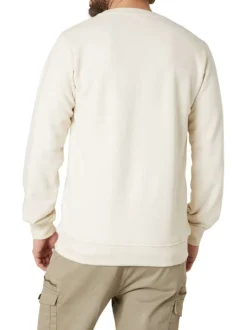 Sweat blanc uni pourvu d'une coupe droite et de manches longues