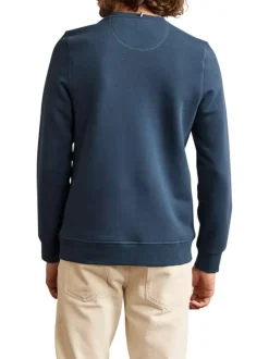 Sweat bleu uni avec une coupe droite et des manches longues