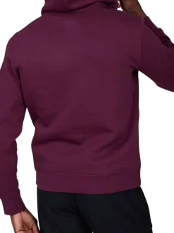 Sweat bordeaux uni avec une coupe droite et un col à capuche