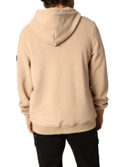 Sweat camel en maille polaire à capuche et cordon de serrage