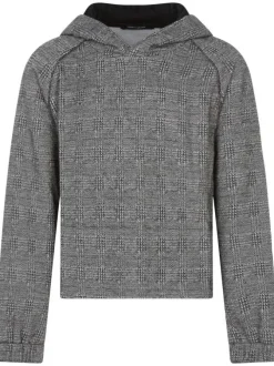 Sweat à capuche CHECK avec carreaux motifs pieds de poule et poignets resserrés