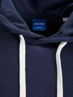 Sweat à capuche marine fantaisie en coton avec une poche kangourou