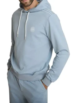 Sweat ciel à coupe ajustée pourvu d'un col à capuche avec cordon de serrage