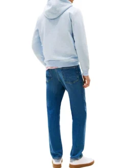 Sweat ciel uni avec un col à capuche et des manches longues