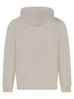 Sweat écru brodé avec une broderie sur la poitrine et à col à capuche