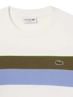 Sweat en coton blanc fantaisie avec un col rond et des manches longues