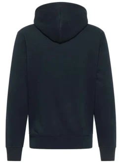 Sweat en coton bleu marine avec un col à capuche et cordon de serrage